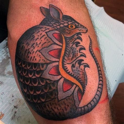 50 Armadillo Tattoo Designs For Men - Armor Shell Ink Ideas