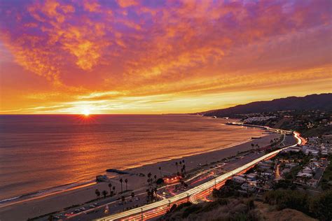 Pacific Palisades Sunset Explode with Color Photograph by Lindsay ...