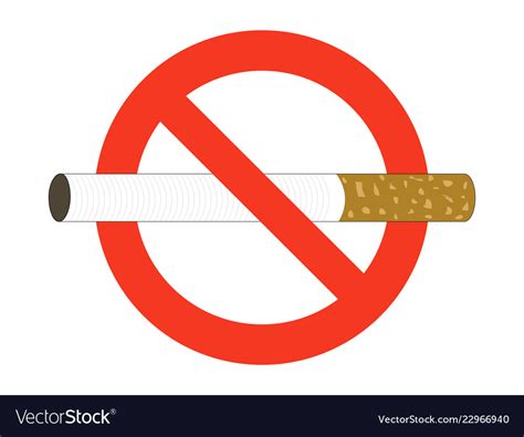 No smoke ban on smoking sign color cigarette in Vector Image