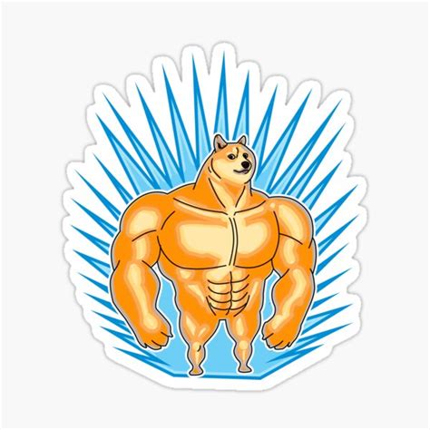 "Buff doge meme" Sticker by Kikako234 | Redbubble