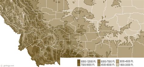 Montana Elevation Map: | Montana, Map, Elevation map