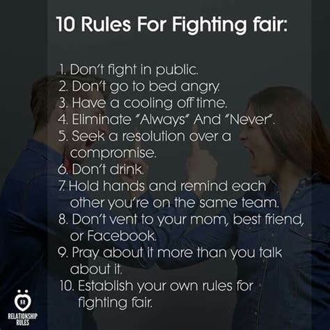 10 rules for fighting fair | Fighting fair, Relationship rules quotes ...