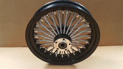 16X3.5" BLACK FAT SPOKE REAR WHEEL FOR HARLEY FXST SOFTAIL XL TOURING ...