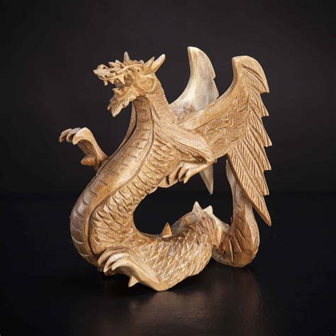 Small Dragon Hand Carved Figure - Decora Loft