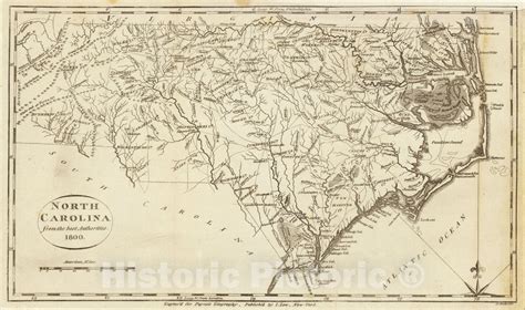 Historic Map : North Carolina from the best Authorities 1800, 1800, Jo - Historic Pictoric