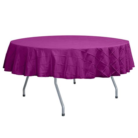 Ultimate Textile -3 Pack- Embroidered Pintuck Taffeta 60-Inch Round Tablecloth - Fits Tables ...