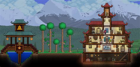 My 1.3 Dynasty House and Bridge : r/Terraria