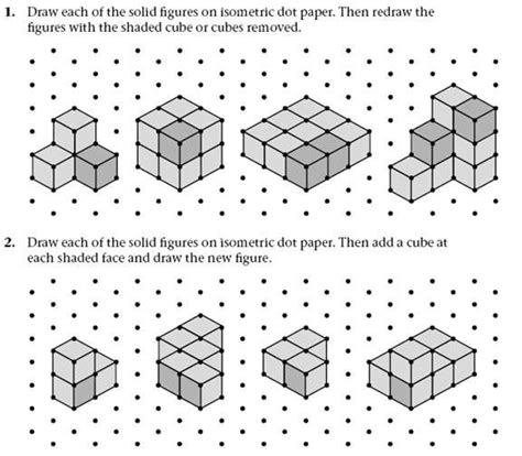 drawing 3d shapes on isometric paper worksheet in 2020 | Isometric ...