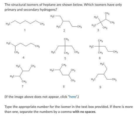 Solved The structural isomers of heptane are shown below. | Chegg.com