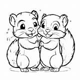 Download Two Cartoon Squirrels Holding Hands Coloring Pages Online  sketch template