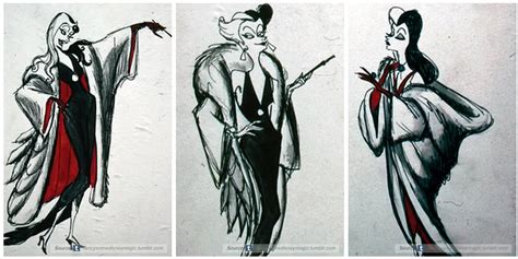 Cruella de Vil | 101 Dalmations (1961) | Pixar, Croquis de personnages, Art conceptuel disney