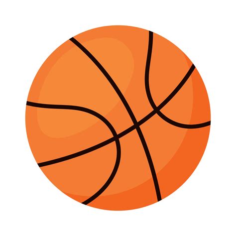 Basketball Vector Icon Clipart in Flat Animated Illustration on White ...