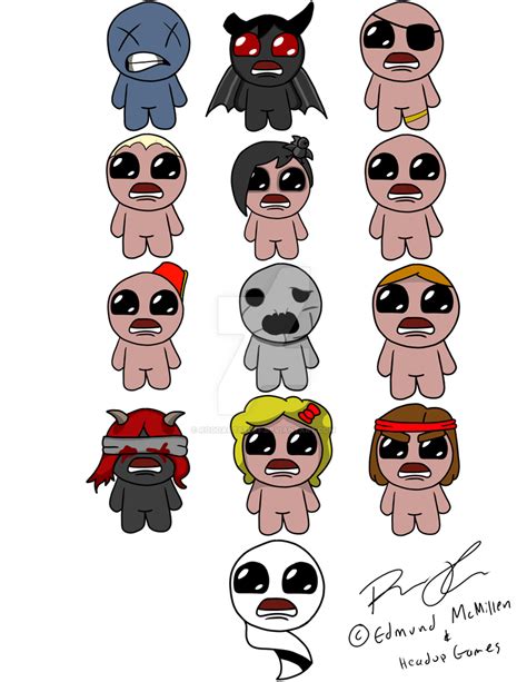 The Binding of Isaac Characters by RoddArtStuff on DeviantArt