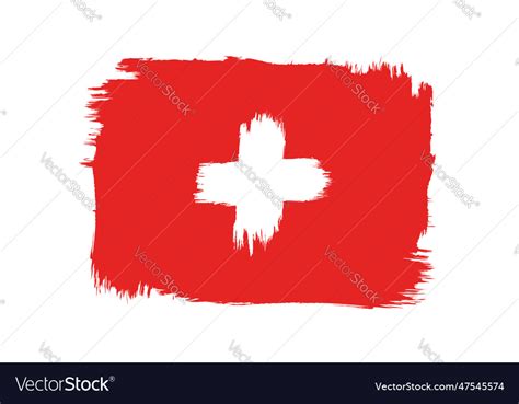 Vintage swiss flag swiss flag in grunge style Vector Image