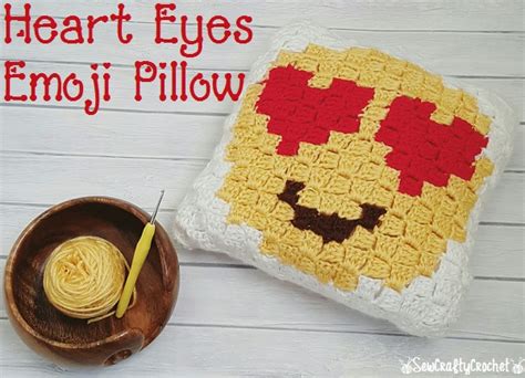 Heart Eyes Emoji Pillow - Sew Crafty Crochet