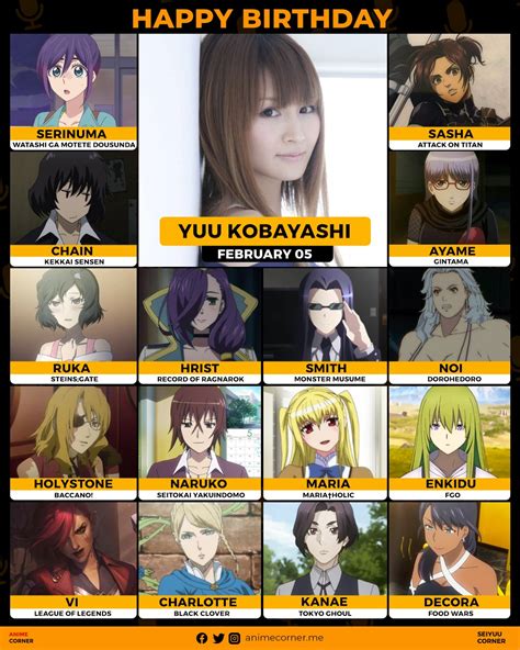 Happy 41st birthday to Yuu Kobayashi who voices as Charlotte! : r/BlackClover