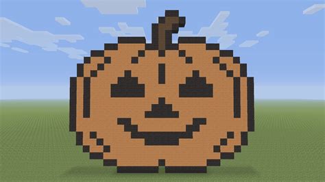 Minecraft Pixel Art - Small Halloween Pumpkin - YouTube