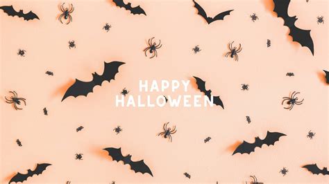 Download Halloween Aesthetic Pc Bats Spiders Wallpaper | Wallpapers.com