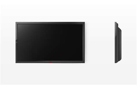 Free Vector | TV screen, modern black lcd panel for hdtv, wide-screen display