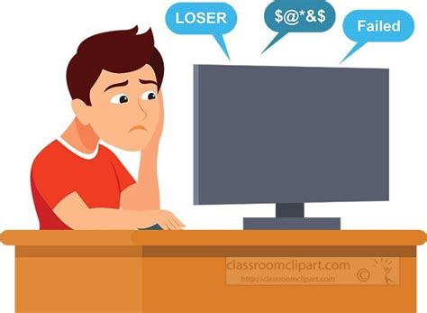 Technology Clipart-boy facing cyberbullying clipart