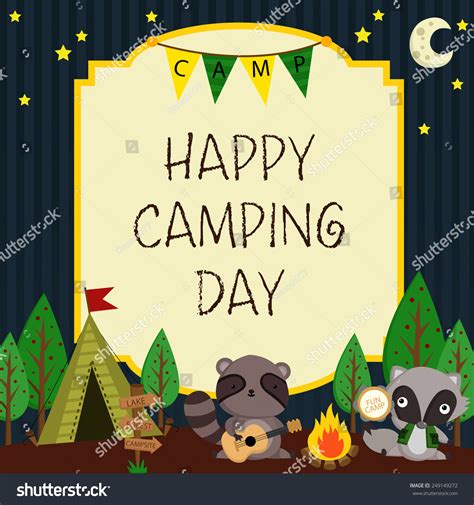 Happy Camping Day Card Stock Vector (Royalty Free) 249149272 | Shutterstock