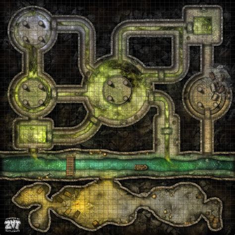 [OC] FREE 50x50 Battlemap: Sewers (Curse of the Wererat) | Tabletop rpg maps, Fantasy map ...