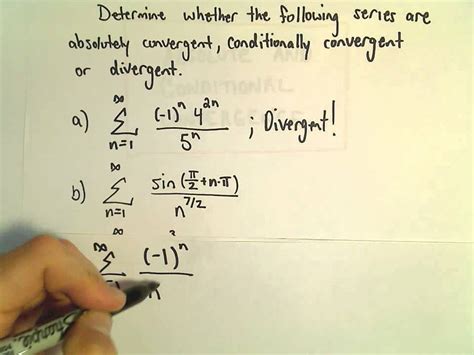 Absolute Convergence, Conditional Convergence, Another Example 2 - YouTube