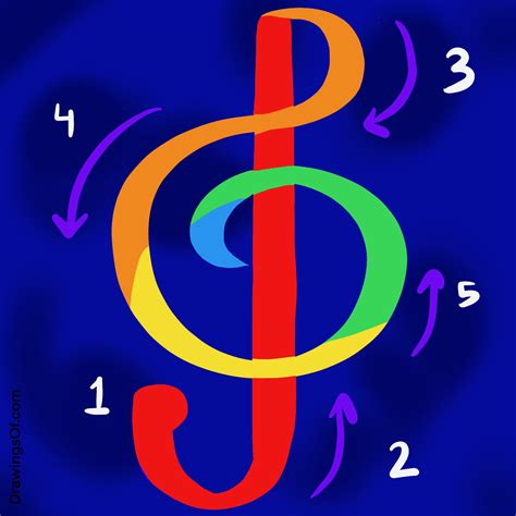 How to Draw a Treble Clef Music Symbol - Drawings Of...