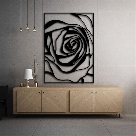 Rose Metal Wall Art Flowers Metal Wall Decor Metal Wall Art - Etsy