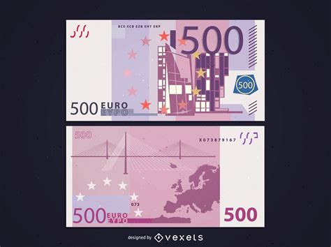 Front & Back Side Of 500 Euro Banknote Vector Download