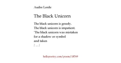 The Black Unicorn by Audre Lorde — Hello Poetry