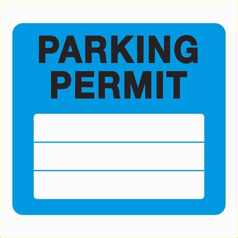 Free Parking Permit Template Download Of Milcoast Parking Permit Pass Stock Static Cling Non ...