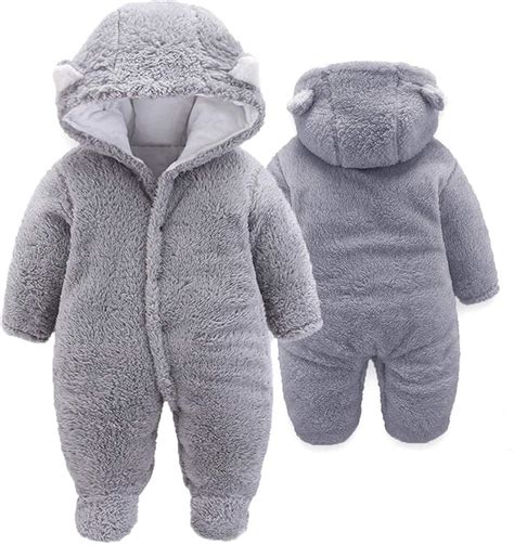 Amazon.com: XMWEALTHY Unisex Baby Cloth Winter Coats Cute Newborn Infant Jumpsuit Snowsuit ...