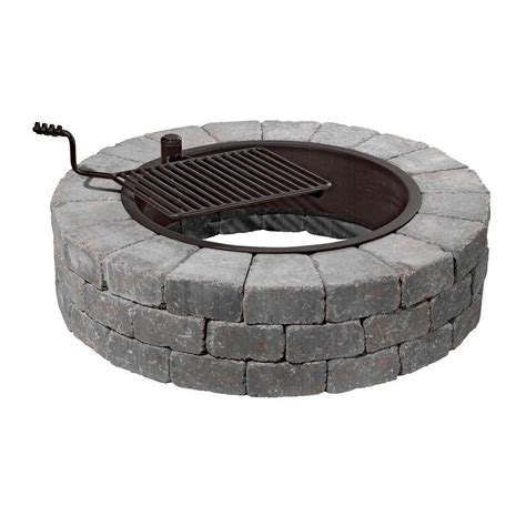 Necessories 48 in. Grand Concrete Fire Pit in Bluestone with Cooking ...