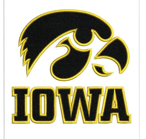 Embroidery Designs University of Iowa Logo in Black and Gold 2 | Etsy