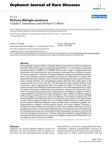 (PDF) McCune-Albright syndrome