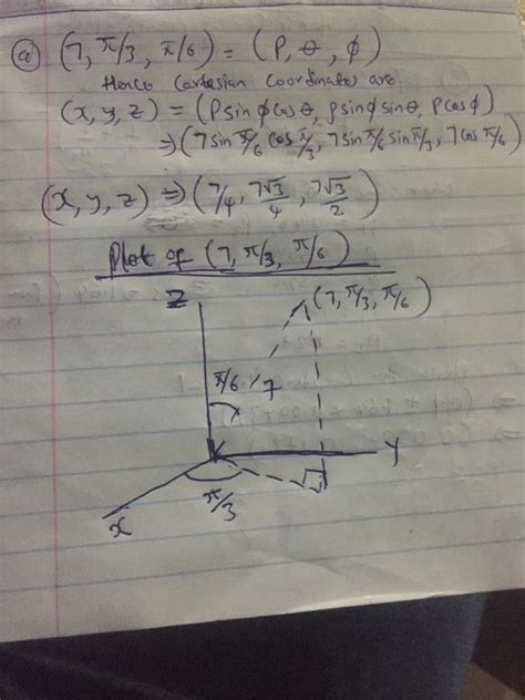 Plot the point whose spherical coordinates are given. Then find the ...