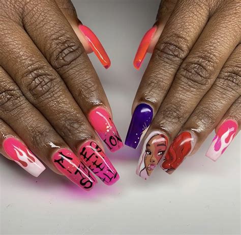 megan thee stallion inspired nails (With images) | How to do nails