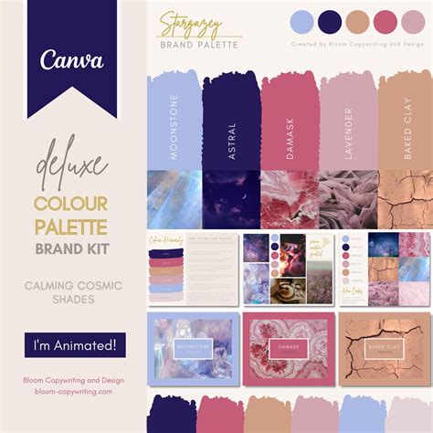 Deluxe Brand Palette Editable Canva Colour Palette With Hex Codes Small Business Branding Kit ...