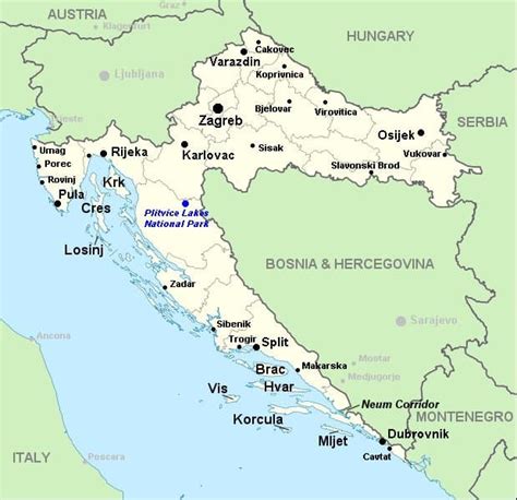 Map of Croatia - Visit Croatia