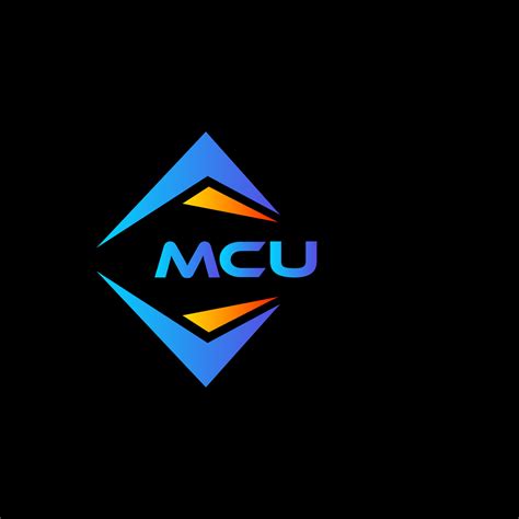 MCU abstract technology logo design on Black background. MCU creative initials letter logo ...