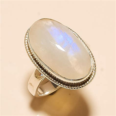 Moonstone RING Solid Sterling Silver