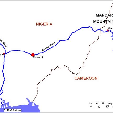 Map of Nigeria showing the River Benue and the study location ...