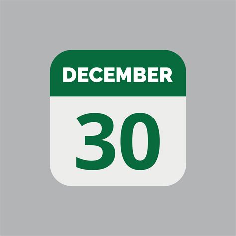 December 30 Calendar Date Icon 23203094 Vector Art at Vecteezy