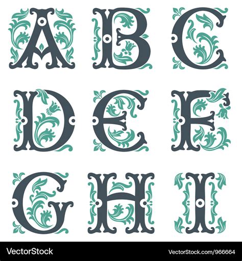 Vintage alphabet Royalty Free Vector Image - VectorStock