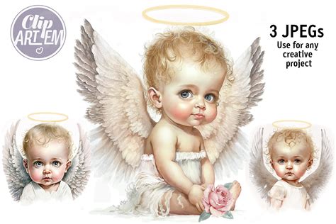 Baby Angels Wall Art 3 JPEG Bundle Graphic by clipArtem · Creative Fabrica