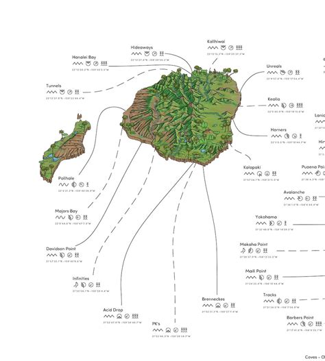 The Hawaii Surf Map - 102 Surf Spots with GPS & Wind/Swell Info – Malin ...