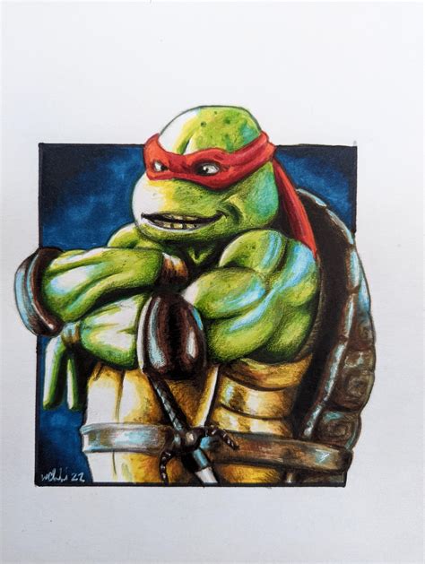 Raphael TMNT 1990 -marker and pencil 14x18 on paper : r/TMNT