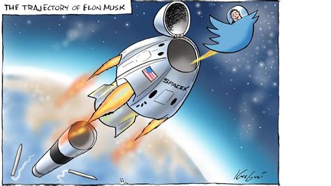 Elon Musk blasts off on Twitter purchase in Mark Knight cartoon | KidsNews