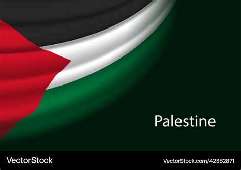 Wave flag of palestine on dark background banner Vector Image